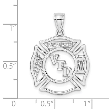 14K Weißgold VFD-Mitglieds-Schild-Charm