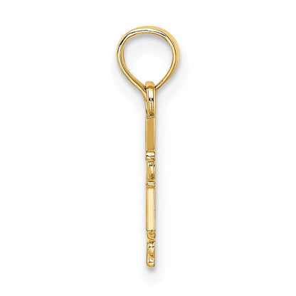 14K Gelbgold Rn Caduceus Charm