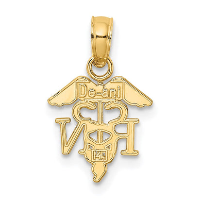 14K Gelbgold Rn Caduceus Charm