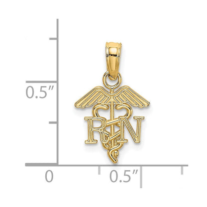 14K Gelbgold Rn Caduceus Charm
