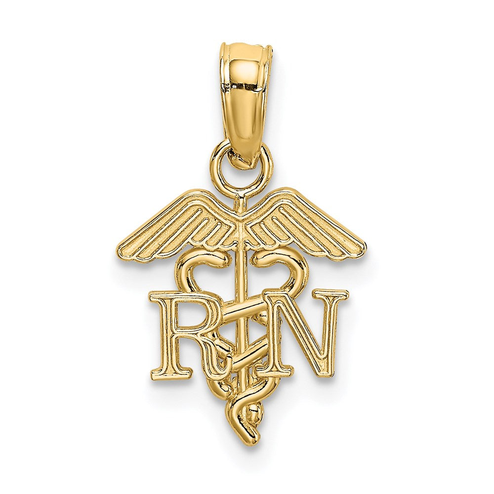 14K Gelbgold Rn Caduceus Charm