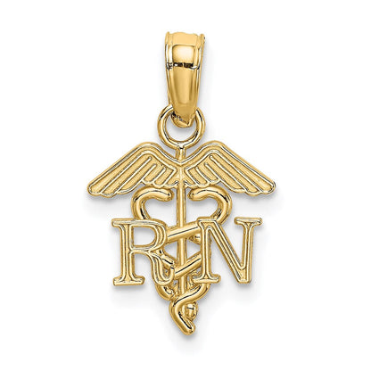 14K Gelbgold Rn Caduceus Charm