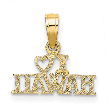 14K Gelbgold I Herz Hawaii Charm