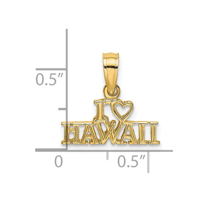 14K Gelbgold I Herz Hawaii Charm