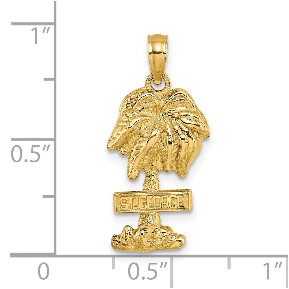 14 Karat Gelbgold St. George Palmen-Charm