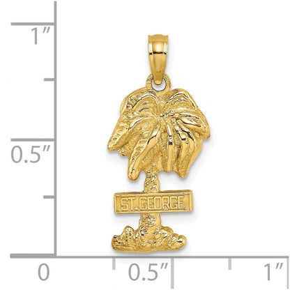 14 Karat Gelbgold St. George Palmen-Charm