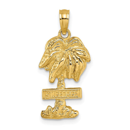 14 Karat Gelbgold St. George Palmen-Charm
