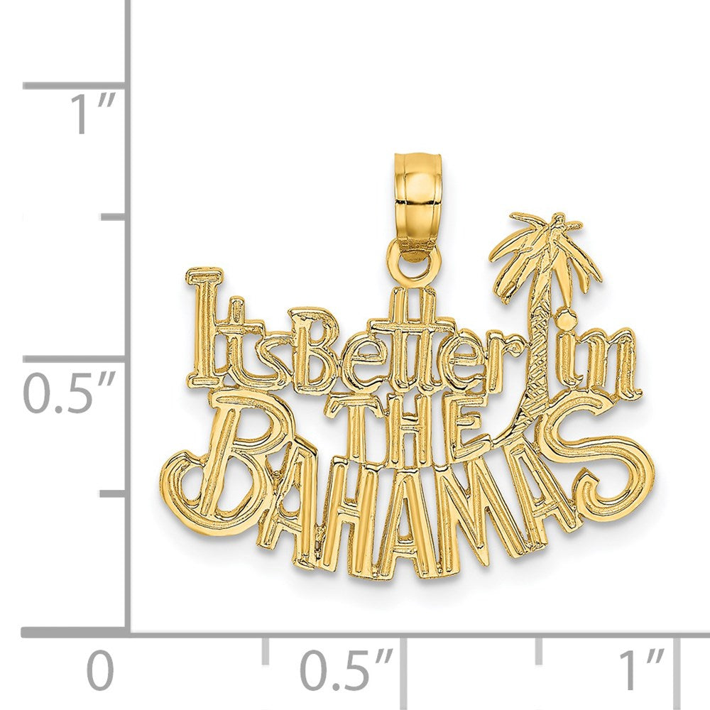 14K Gelbgold Es Better in The Bahamas Charm