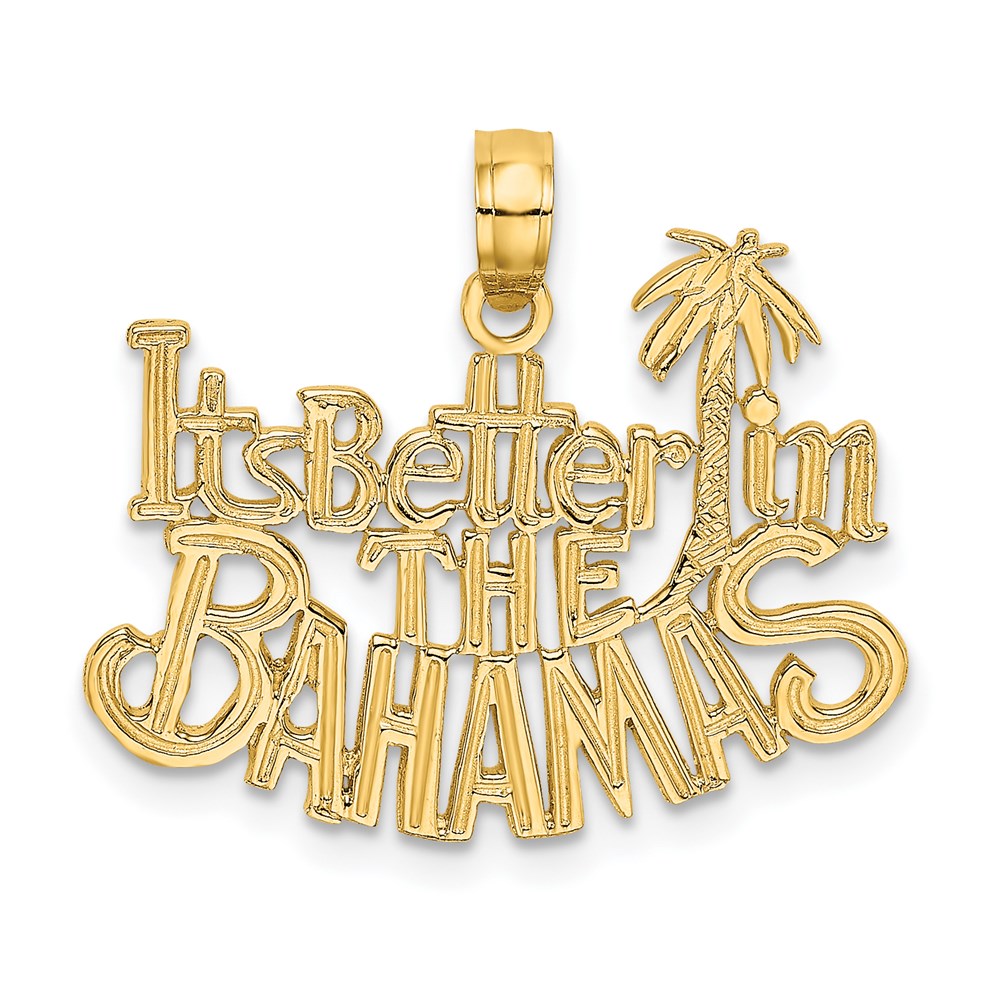 14K Gelbgold Es Better in The Bahamas Charm