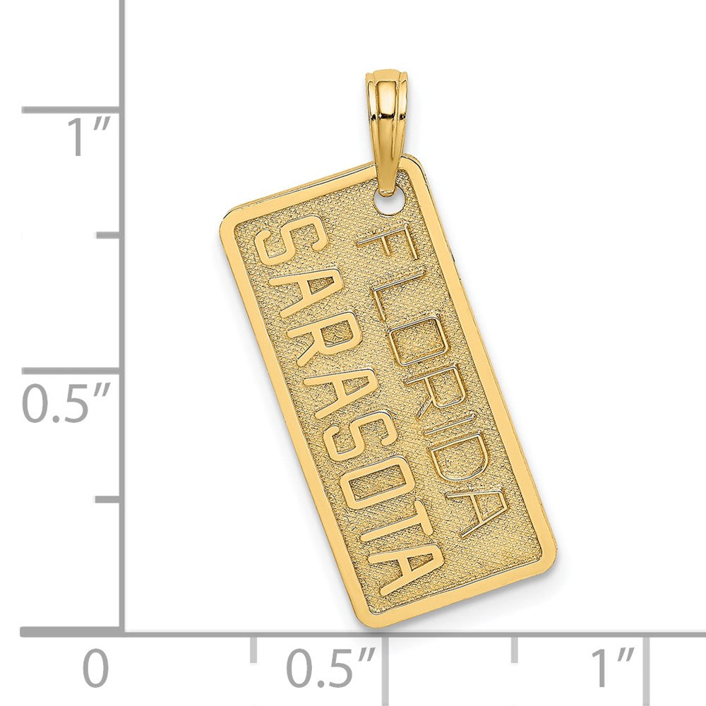 14 Kt. Gelbgold FLORIDA SARASOTA Nummernschild-Charm