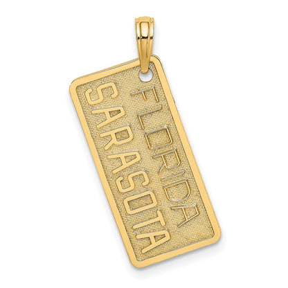 14 Kt. Gelbgold FLORIDA SARASOTA Nummernschild-Charm