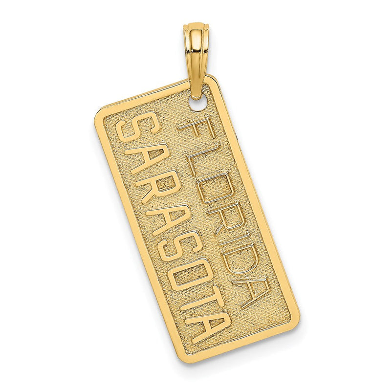 14 Kt. Gelbgold FLORIDA SARASOTA Nummernschild-Charm