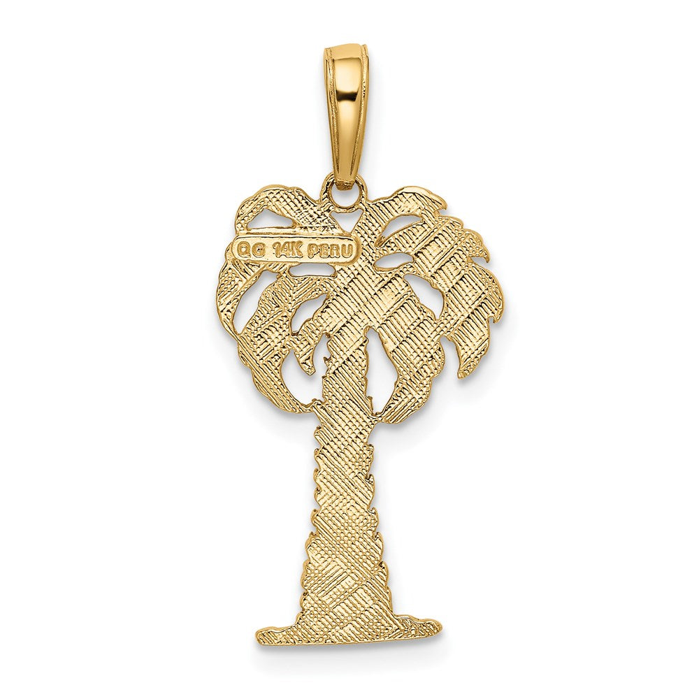 14K Gelbgold Palme Baum Anhänger