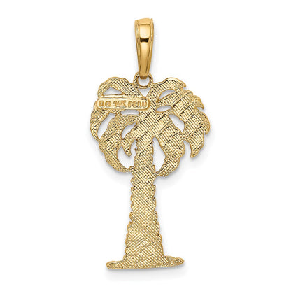 14K Gelbgold Palme Baum Anhänger
