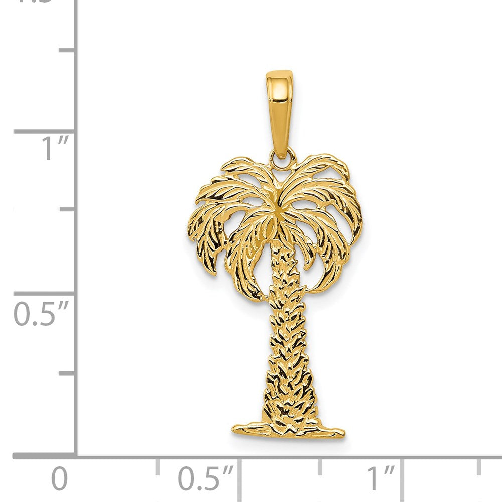 14K Gelbgold Palme Baum Anhänger