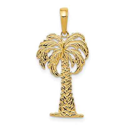 14K Gelbgold Palme Baum Anhänger