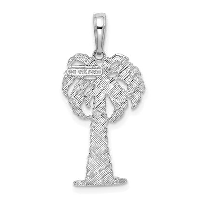 14K Weißgold Palme Baum Anhänger