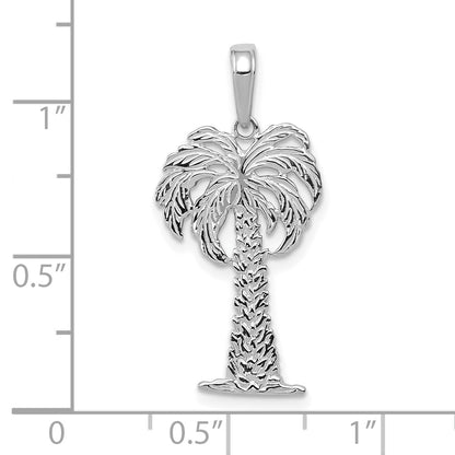 14K Weißgold Palme Baum Anhänger
