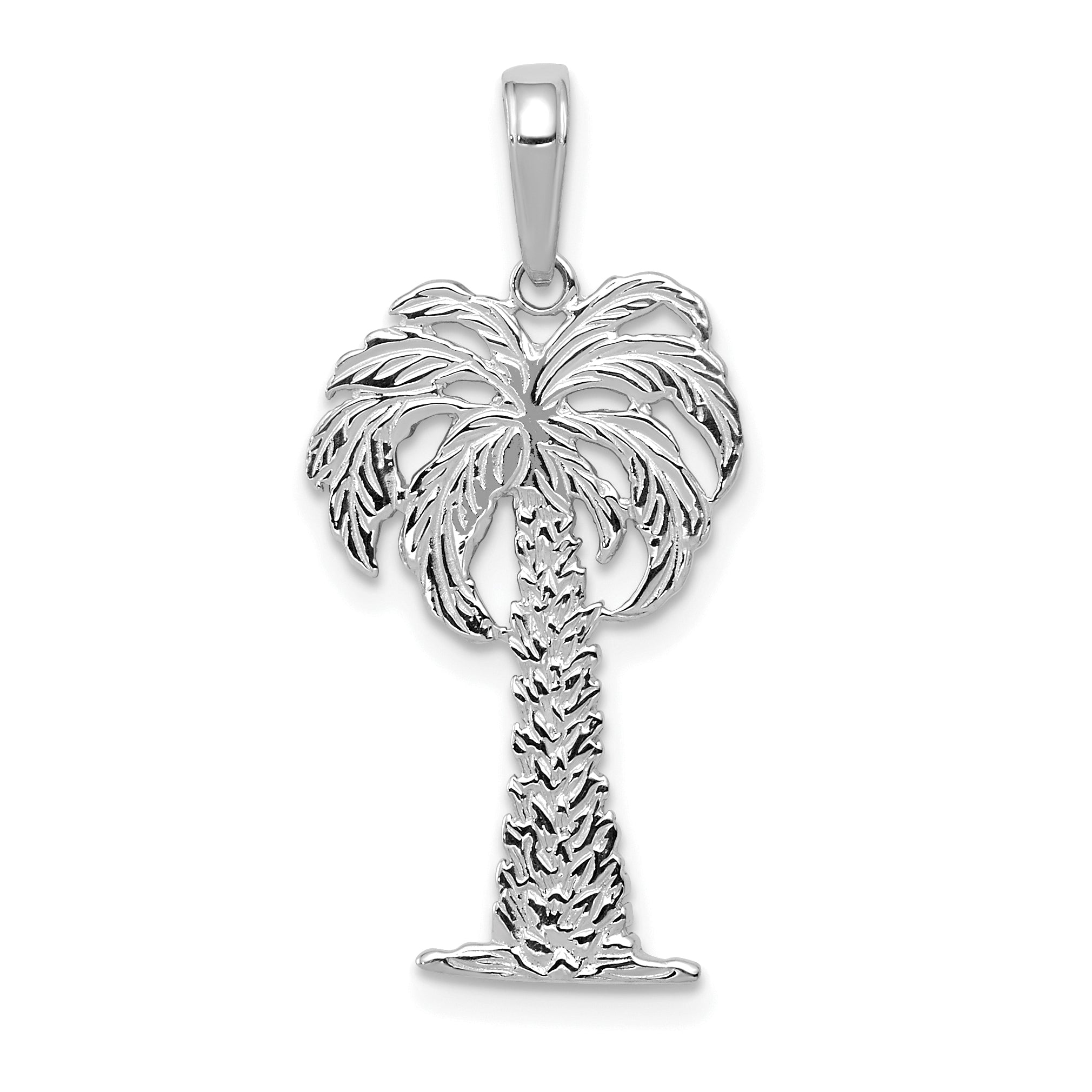 14K Weißgold Palme Baum Anhänger