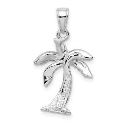 14K Weißgold Palmenanhänger