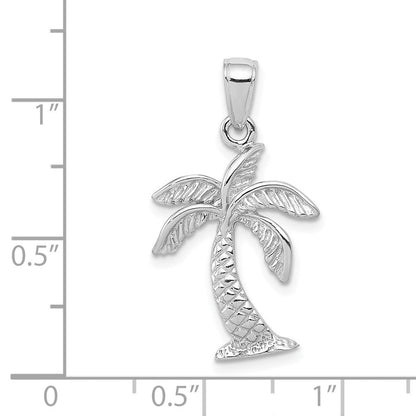 14K Weißgold Palmenanhänger