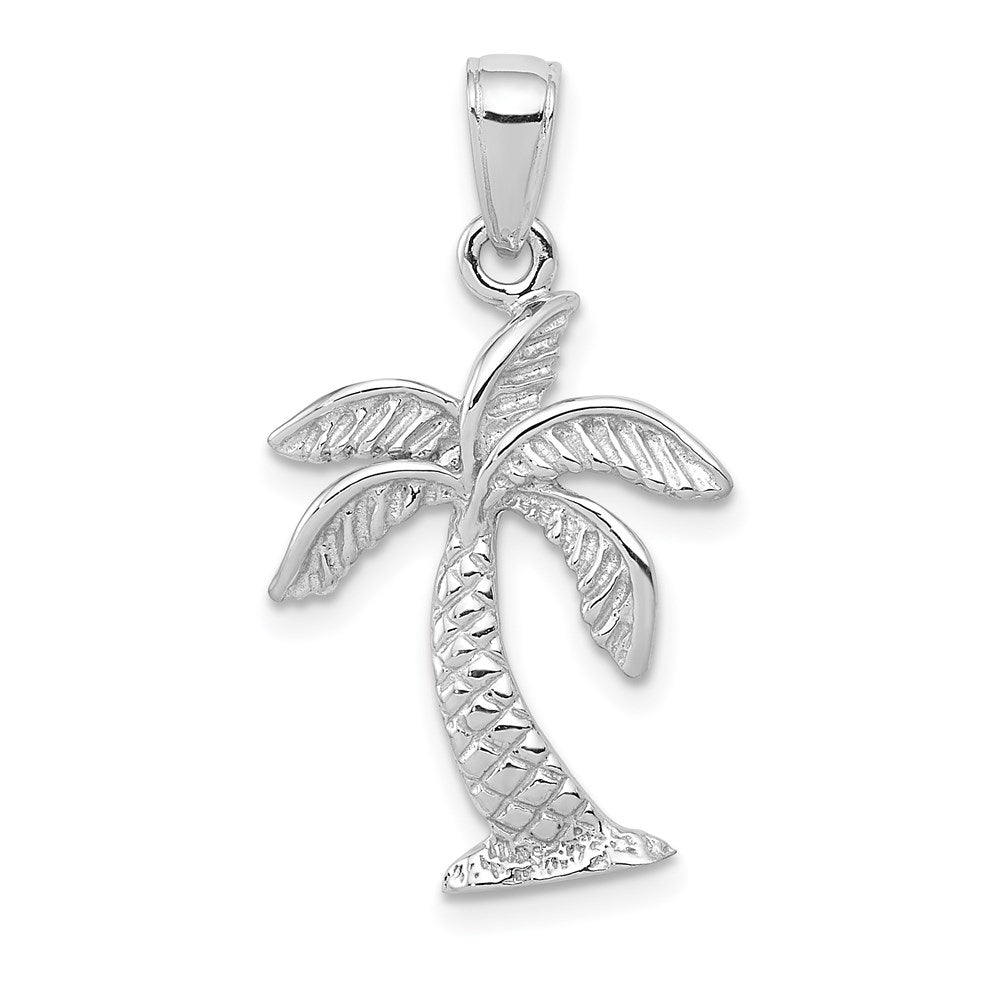 14K Weißgold Palmenanhänger