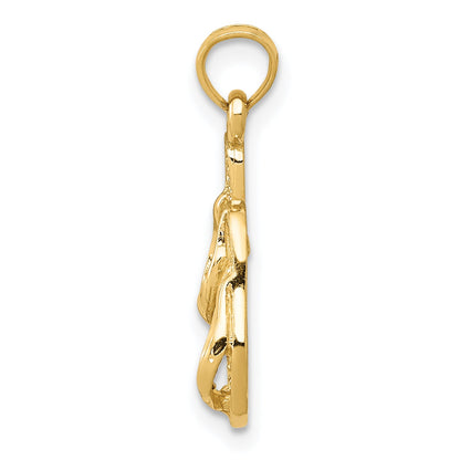 14K Gelbgold 3d Flip Flops Anhänger
