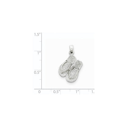 14K Weißgold Flip-Flops-Anhänger