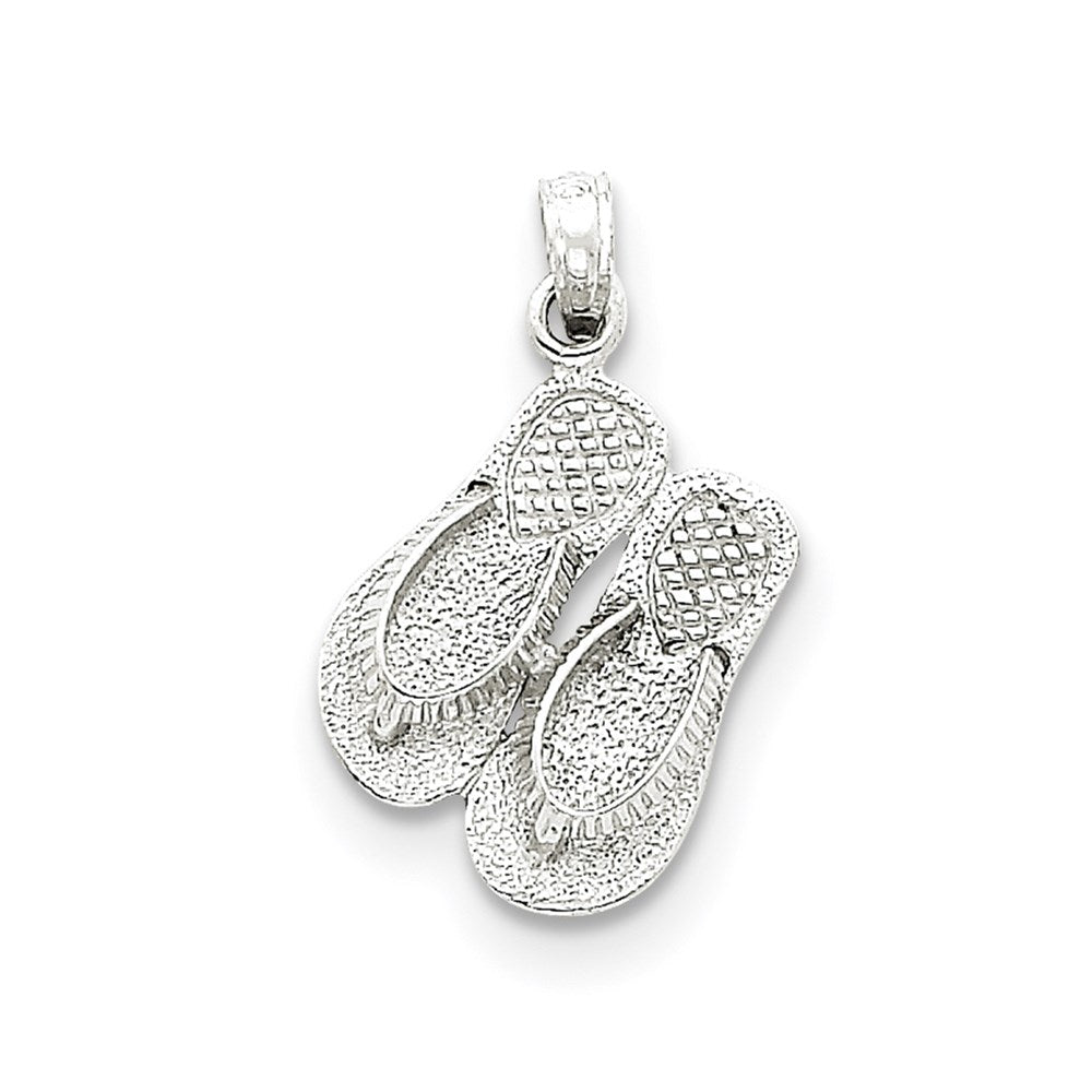 14K Weißgold Flip-Flops-Anhänger