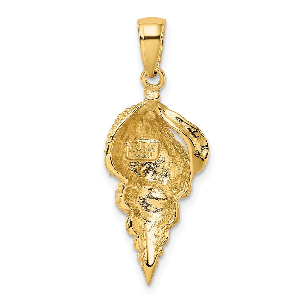 14K Gelbgold Muschel-Anhänger (Meeresschnecke)** Falls es sich um eine klassische Muschelform handelt, auch möglich: **14K Gelbgold Muschelschale-Anhänger