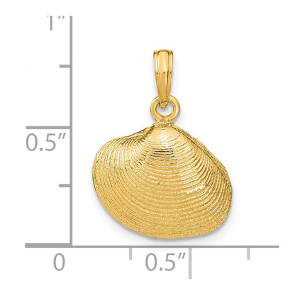 14K Gelbgold Muschelschalen-Anhänger, mittelgroß