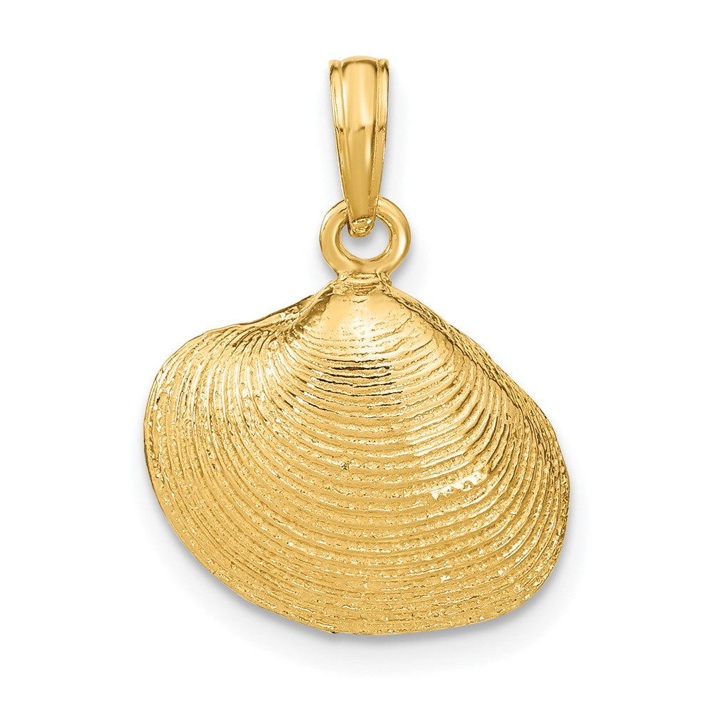 14K Gelbgold Muschelschalen-Anhänger, mittelgroß