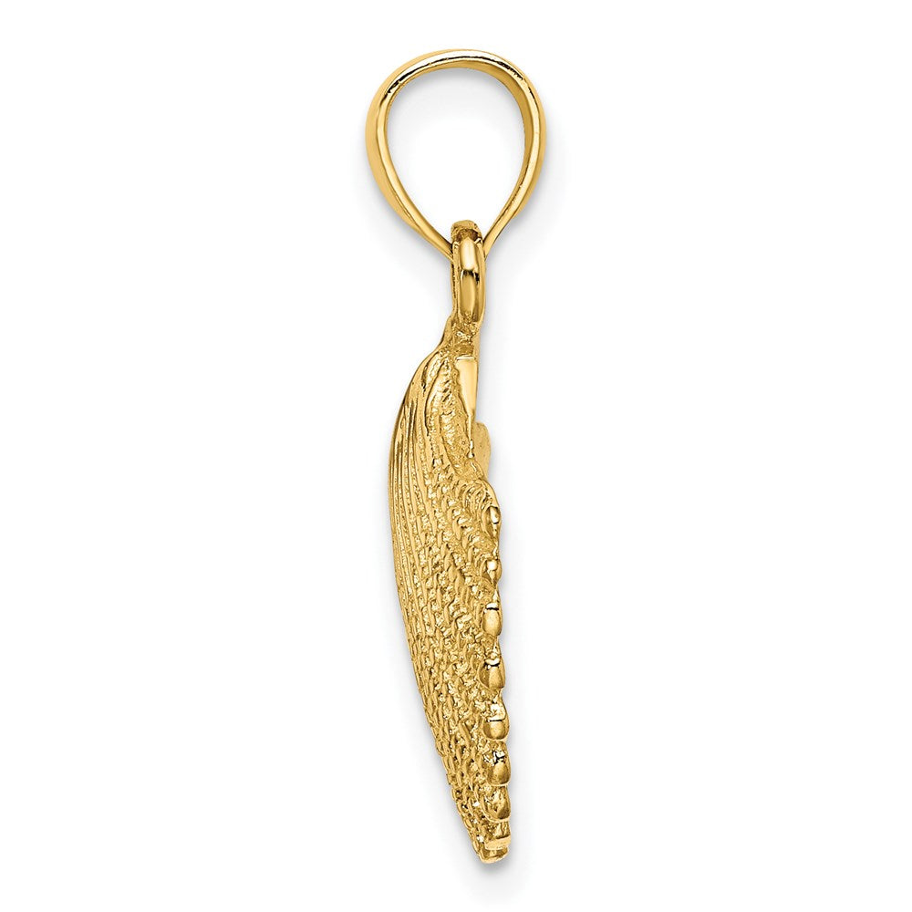 14K Gelbgold Muschel-Anhänger mit Wellenrand