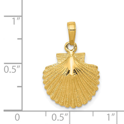 14K Gelbgold Muschel-Anhänger mit Wellenrand