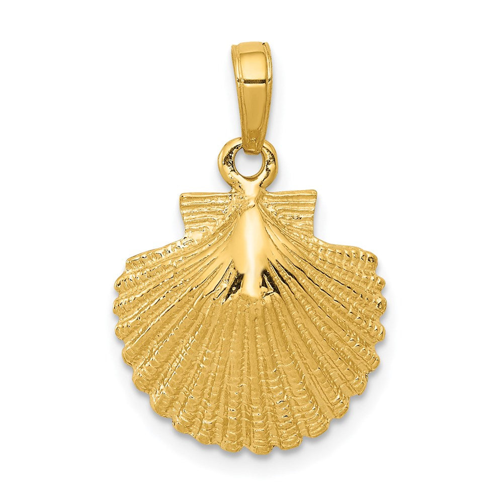 14K Gelbgold Muschel-Anhänger mit Wellenrand
