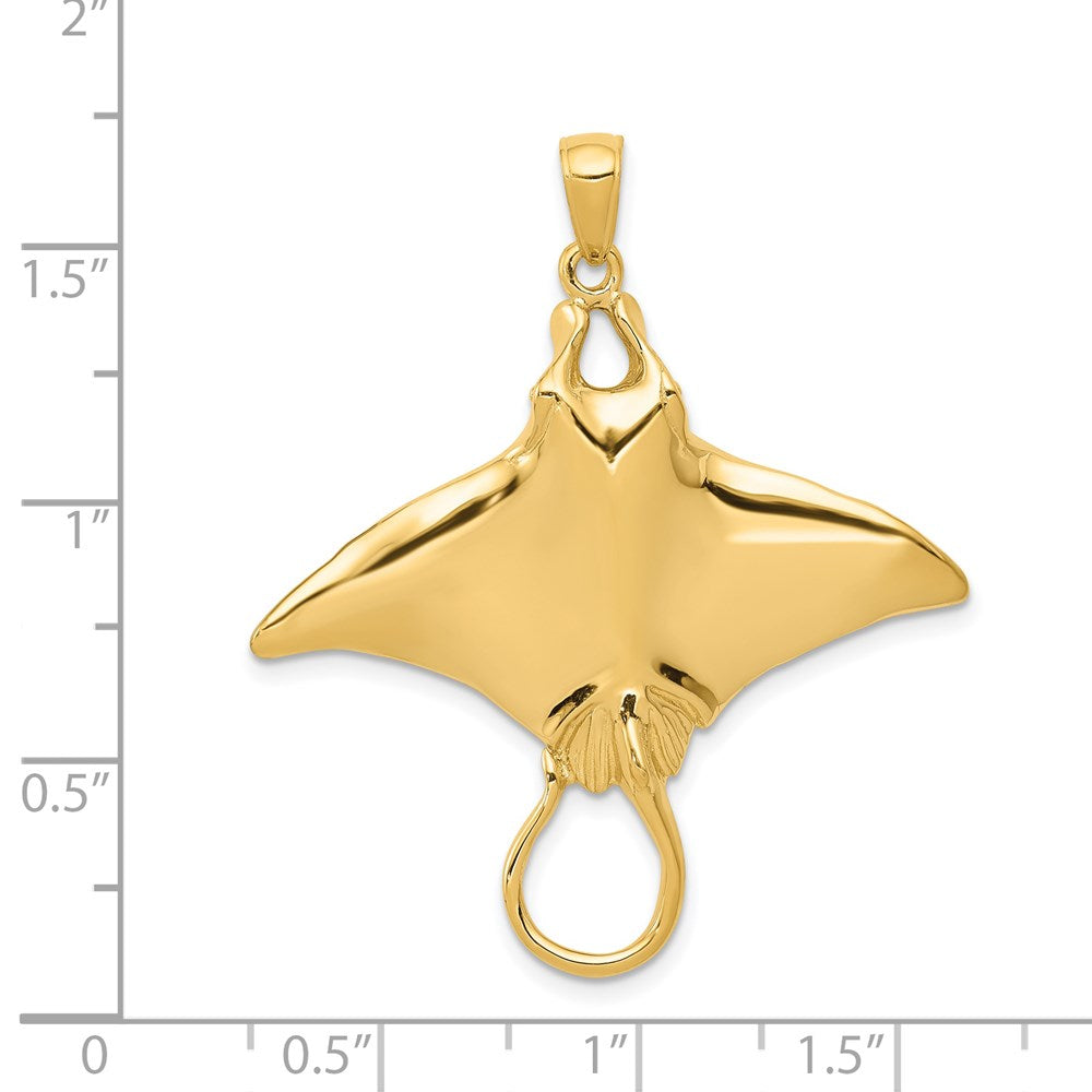 14K Gelbgold Manta-Rochen-Anhänger