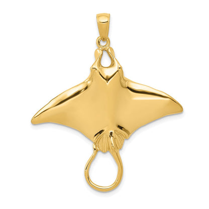 14K Gelbgold Manta-Rochen-Anhänger
