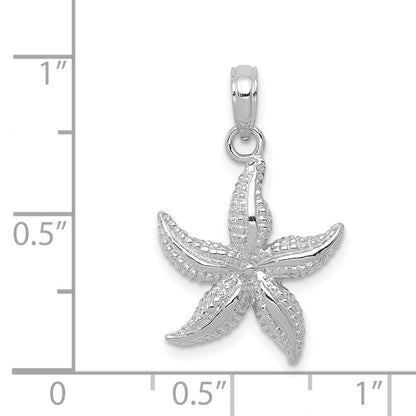 14K Weißgold Seestern-Anhänger