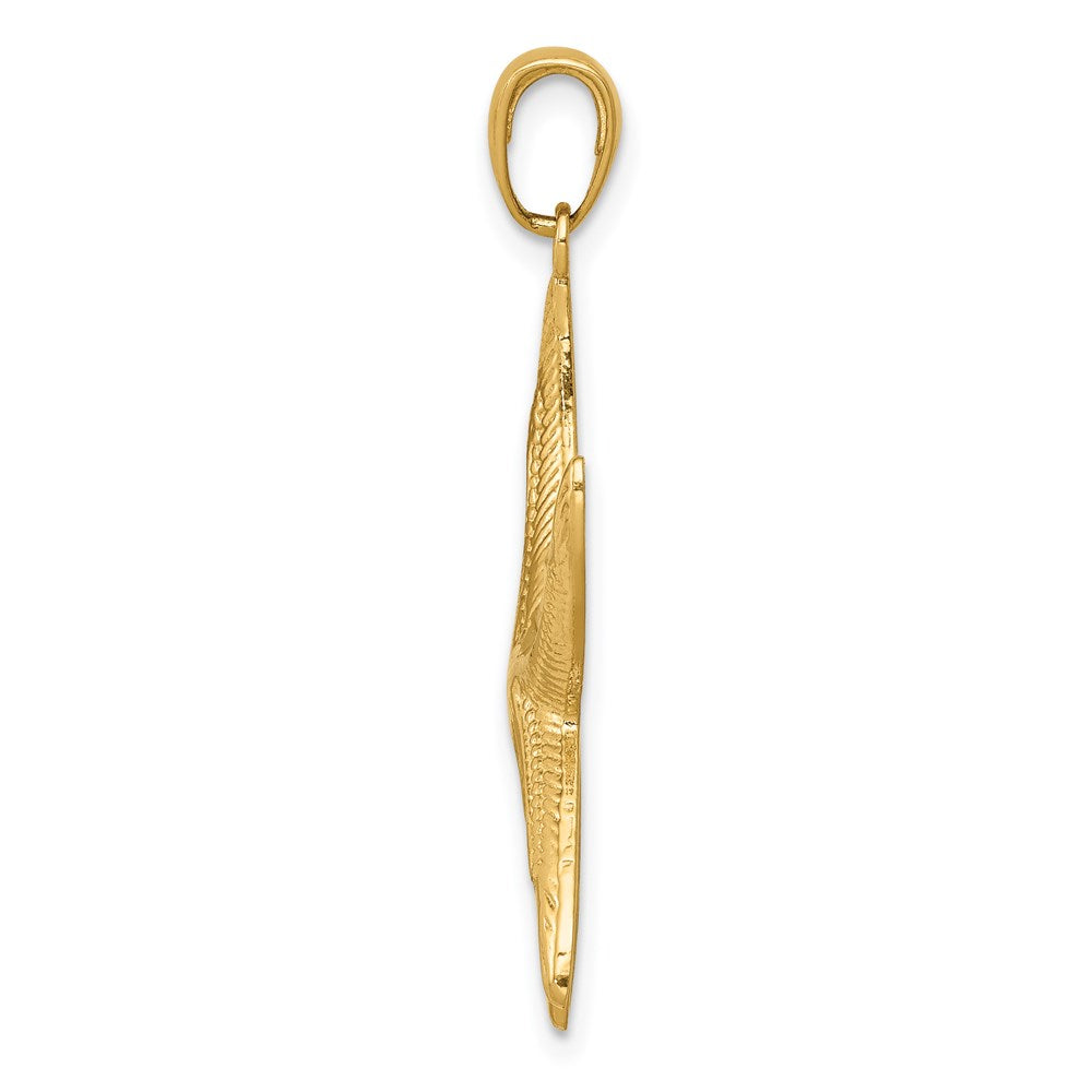 14K Gelbgold Diamantgeschliffener Seestern-Anhänger