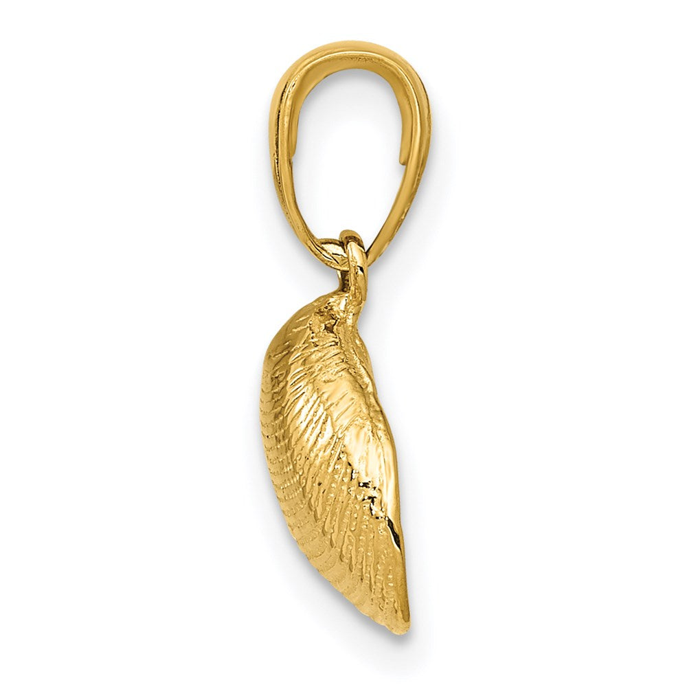 14K Gelbgold Klein Clam Muschel Anhänger