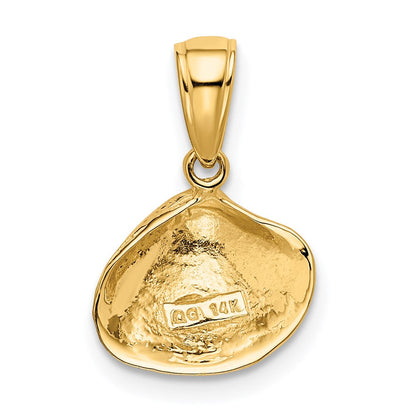 14K Gelbgold Klein Clam Muschel Anhänger