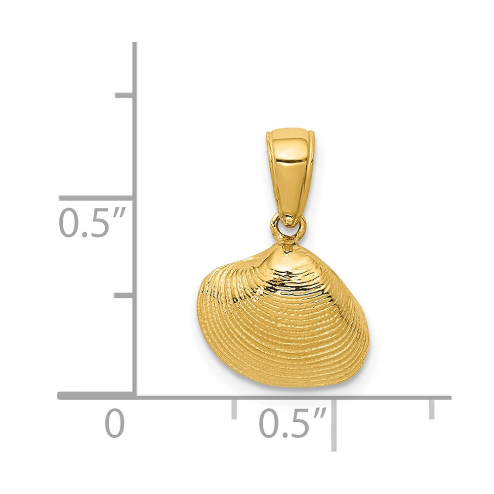 14K Gelbgold Klein Clam Muschel Anhänger