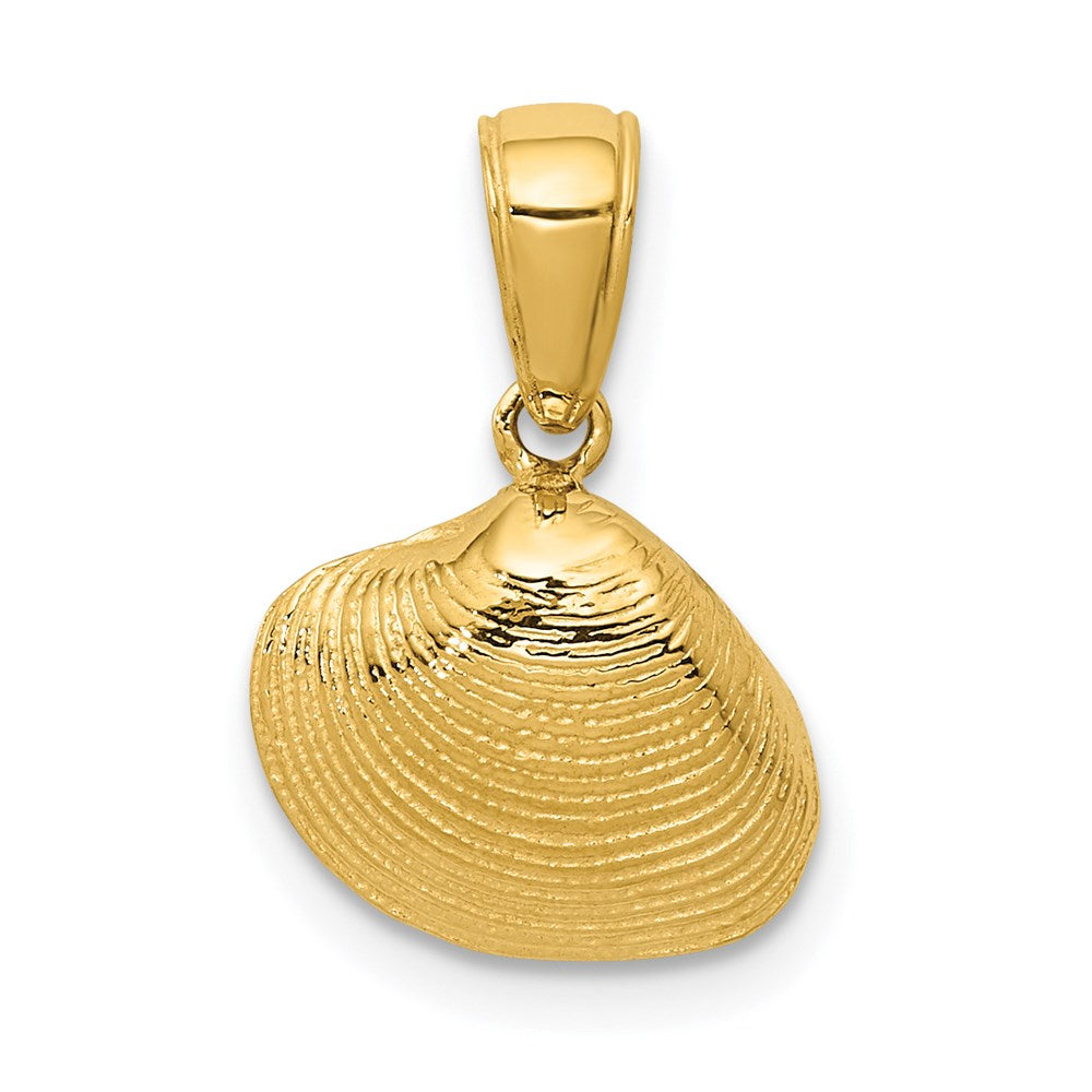 14K Gelbgold Klein Clam Muschel Anhänger