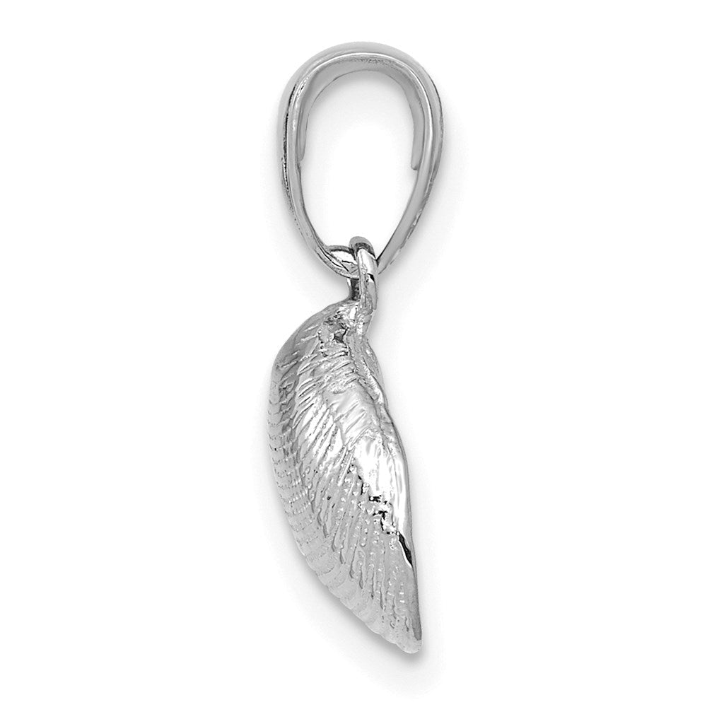 14K Weißgold Klein Clam Muschel Anhänger
