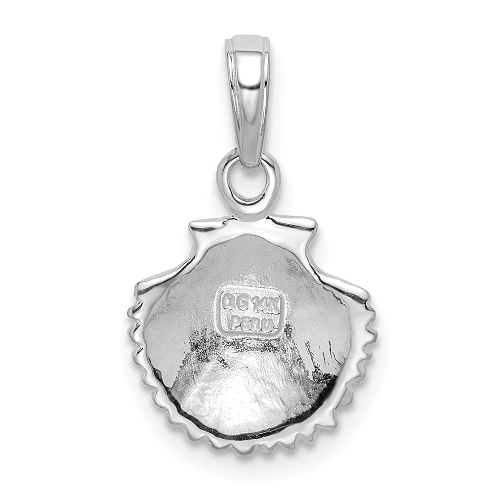 14K Weißgold Muschel Anhänger