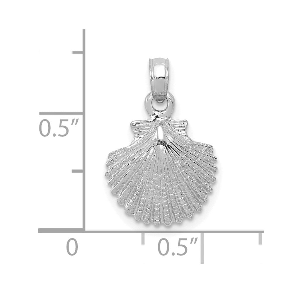 14K Weißgold Muschel Anhänger
