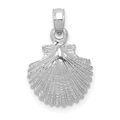 14K Weißgold Muschel Anhänger