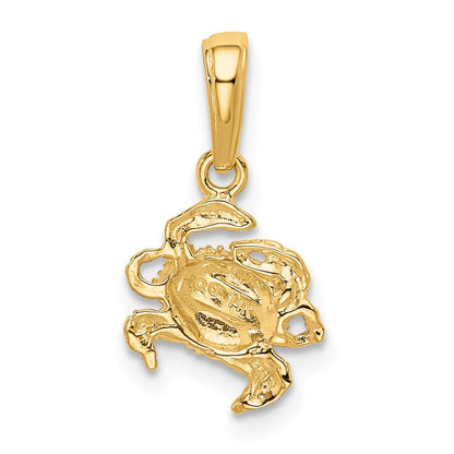 14K Gelbgold Krabbe Anhänger