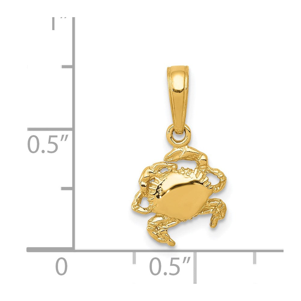 14K Gelbgold Krabbe Anhänger