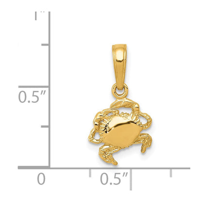14K Gelbgold Krabbe Anhänger